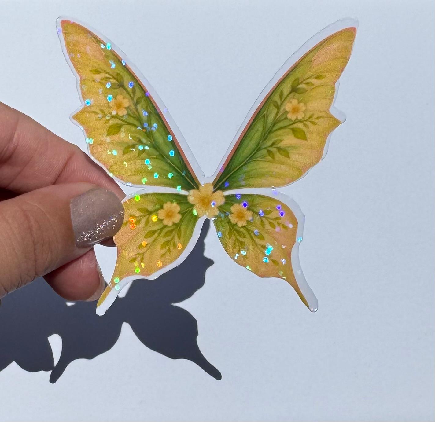 Spring Floral Butterfly Wing Sticker