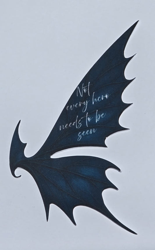 Dark Wing Bookmark – Hero Quote Edition