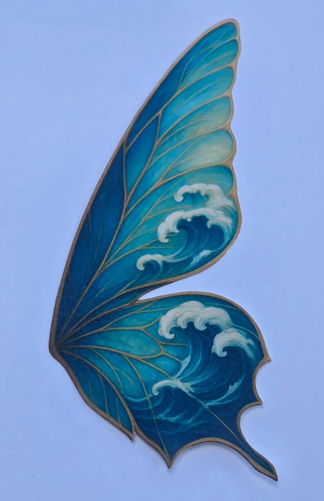 Ocean Wave Butterfly Wing Bookmark – Blue Fantasy Design