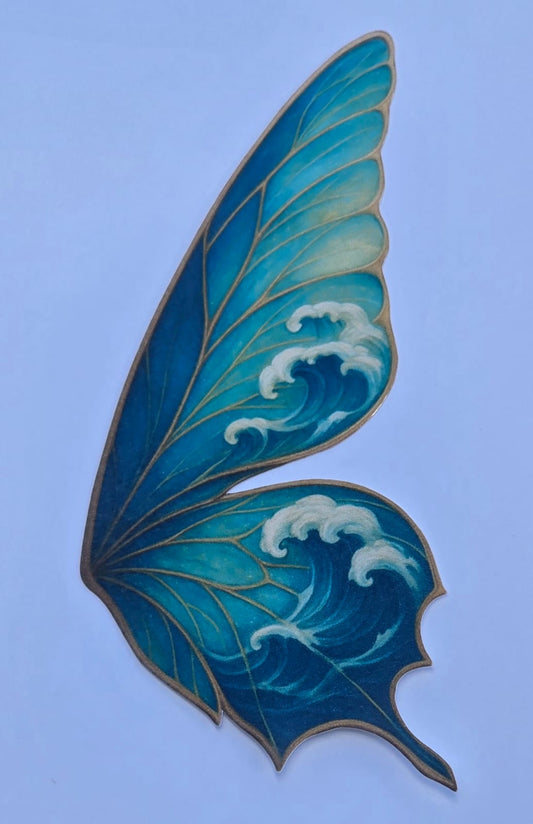 Ocean Wave Butterfly Wing Bookmark – Blue Fantasy Design