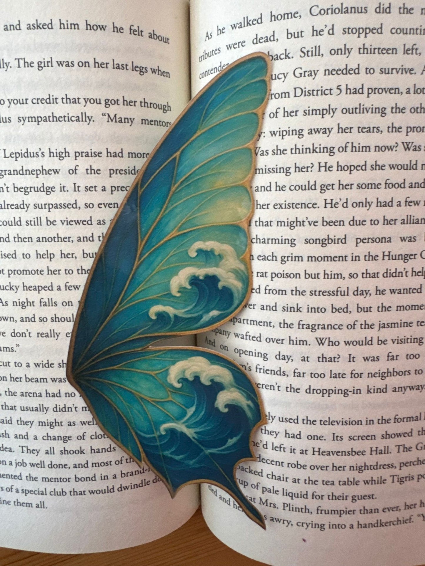 Ocean Wave Butterfly Wing Bookmark – Blue Fantasy Design