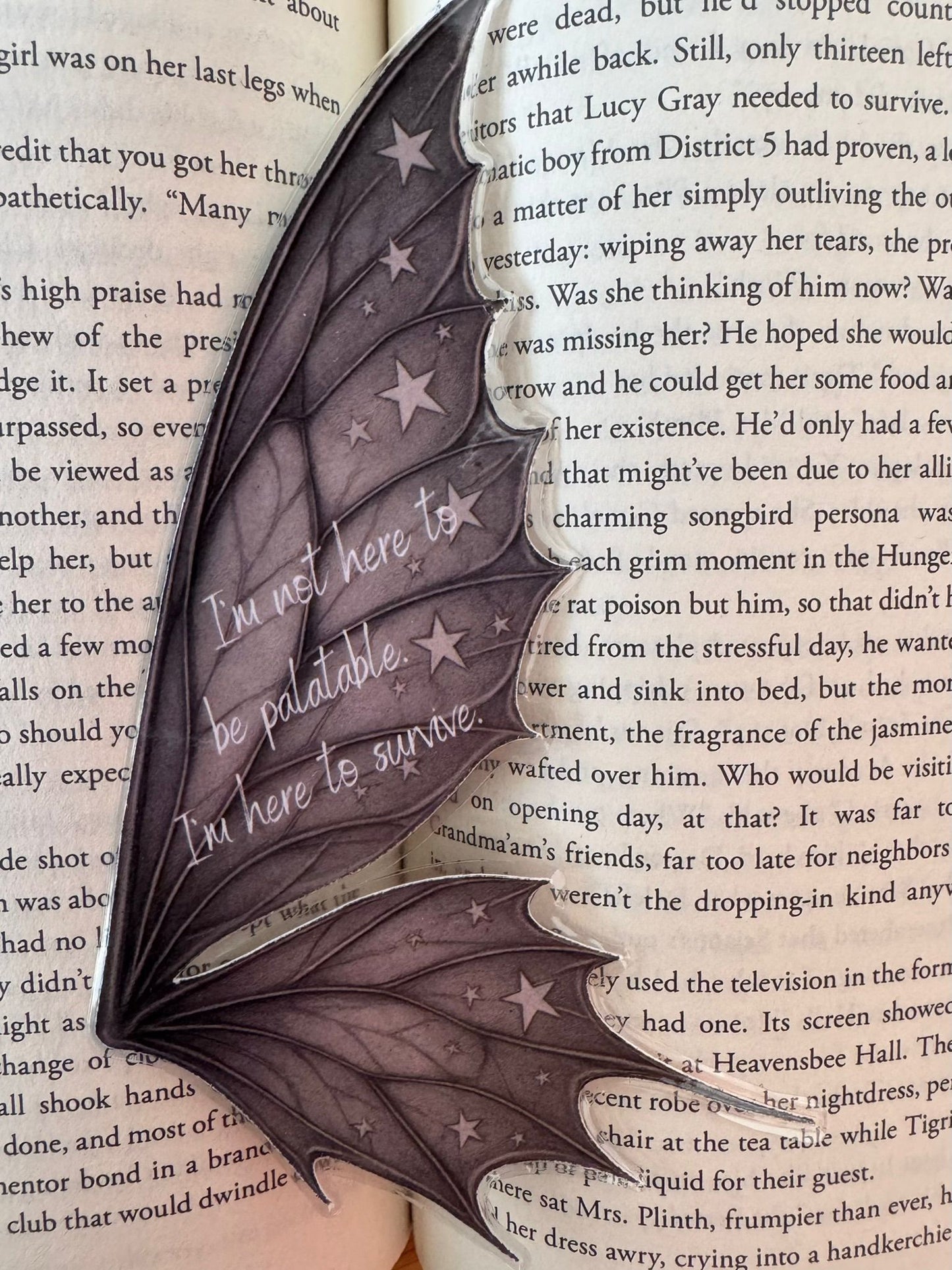 Dark Butterfly Bookmark – Survival Quote