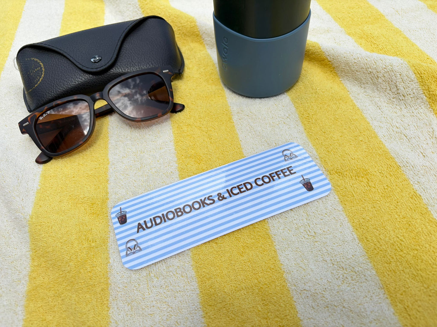 Audiobooks & iced Coffee Bookmark